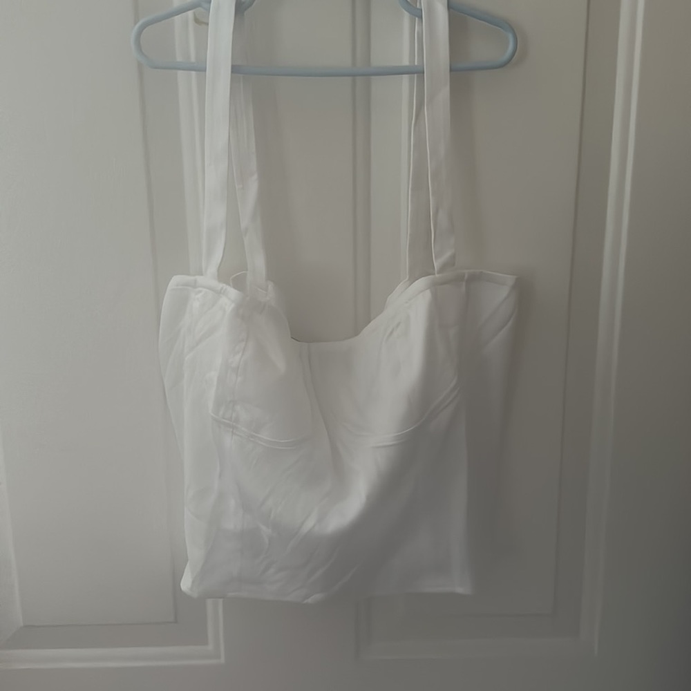 DANIELLE BERNSTEIN SQUARE NECK CROPPED TANK: WHITE: NWOT: SZ 8